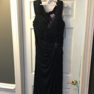 Navy Blue Plus-Size Evening Gown